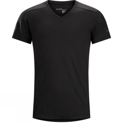 Camisa Arc'teryx A2B V-Neck Manga Corta Hombre - Negras - Chile DJF015893